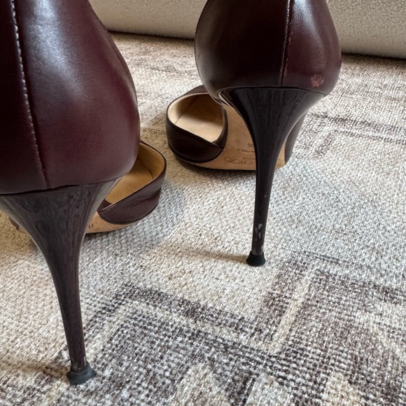 Jimmy Choo Lucy Mauve D'Orsay Leather Pumps Stiletto Heels EU 38.5 - Picture 5 of 7